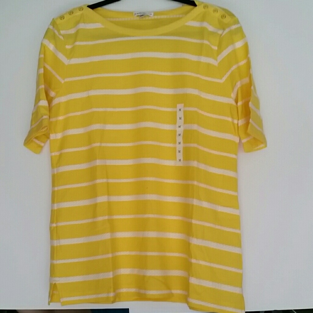 NWT Yellow and white striped shirt